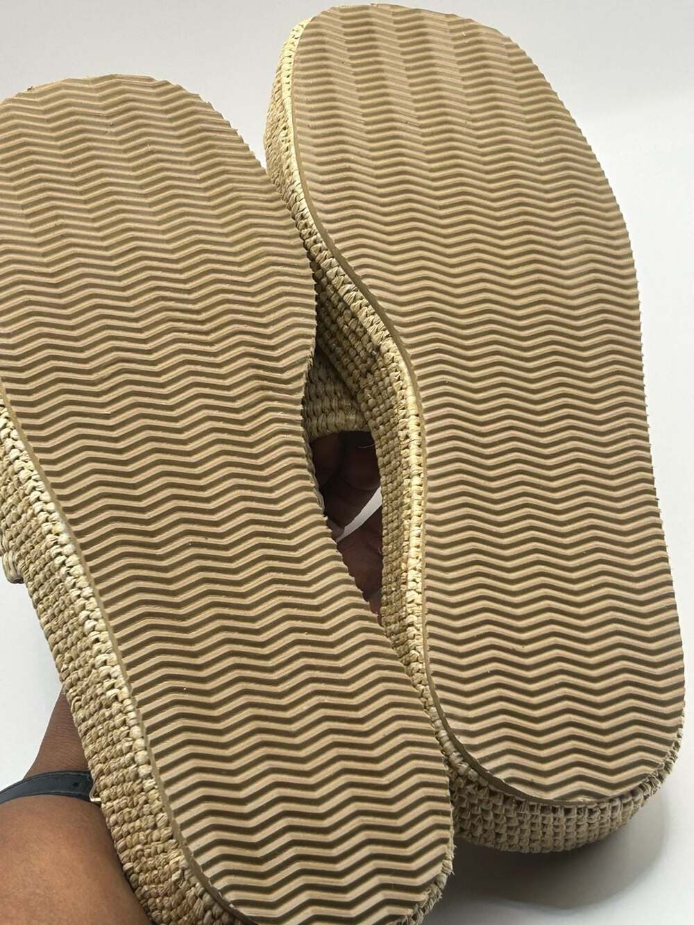 Woven Raffia Platform Slide Sandals Size 10 - Picture 4 of 5